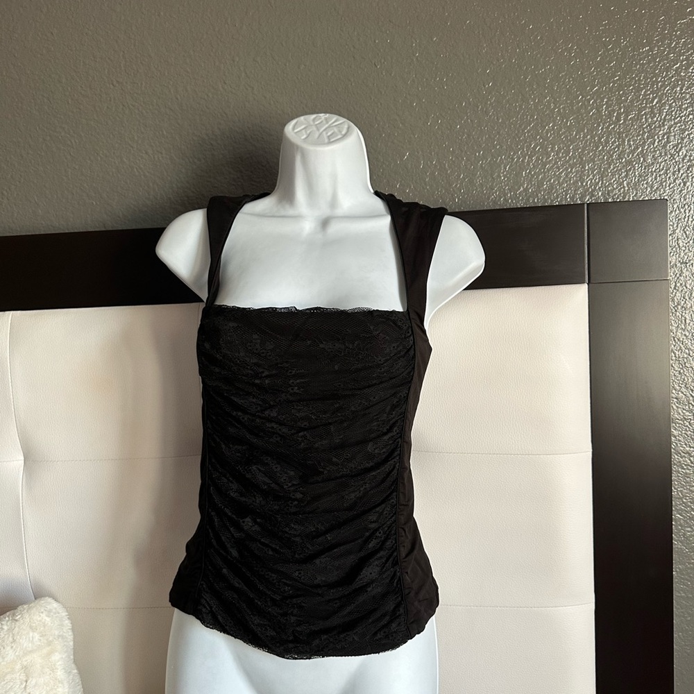 BeBe lace Boat Neck Top M y2k